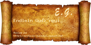 Endlein Gyöngyi névjegykártya